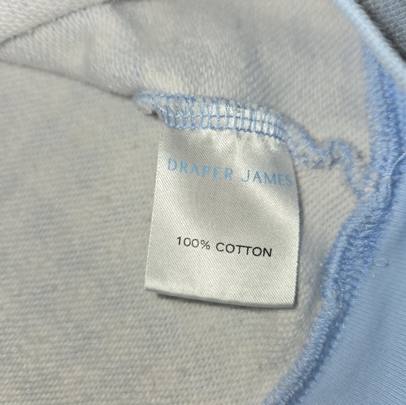 Draper James Fall Light Blue Cotton Small Gingham Crewneck Natalie Sweatshirt - Picture 6 of 9